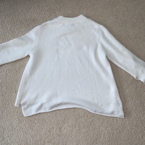 Zara Knit Thick White high neck sweater with velvet button arm detail - Picture 8 of 8